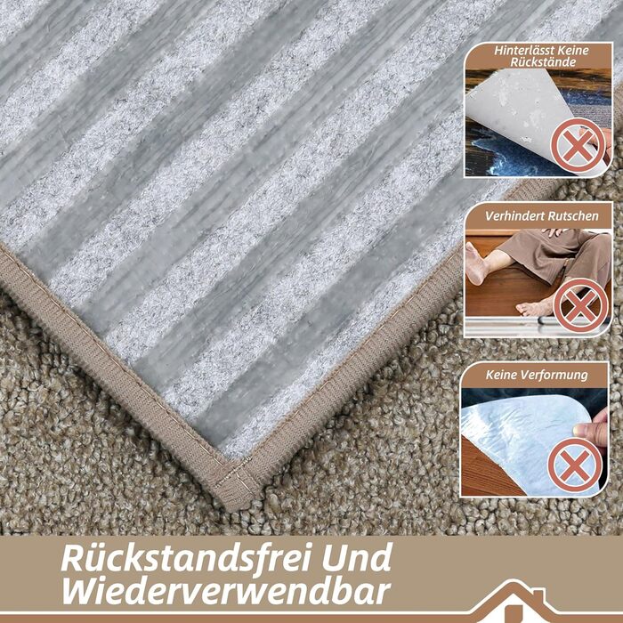 Килимки на сходи BEQHAUSE, 4 шт, 22x70 см, бежеві, антиковзкі, для дітей та літніх людей, машинне прання, TPE основа