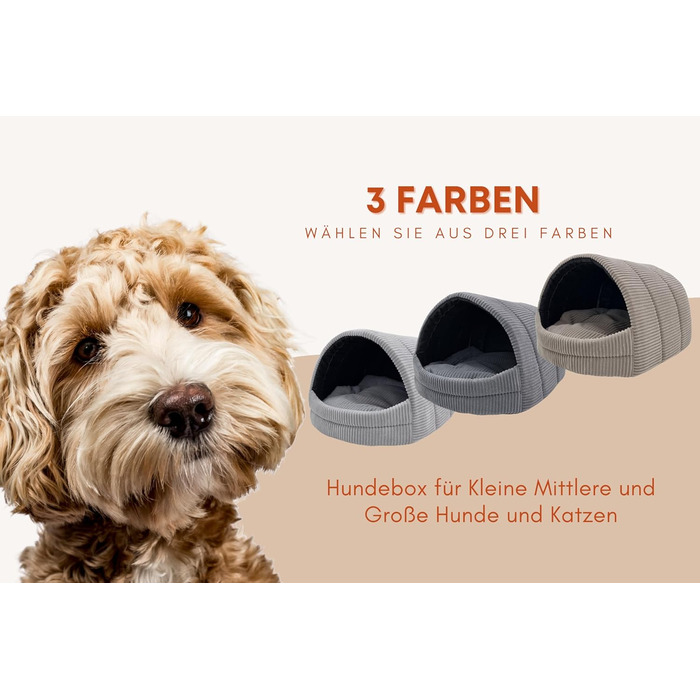 Будка для собак ODOLPLUSZ Hundehütte, сіра, Cord, розмір M - комфортна, зручна, для собак та котів