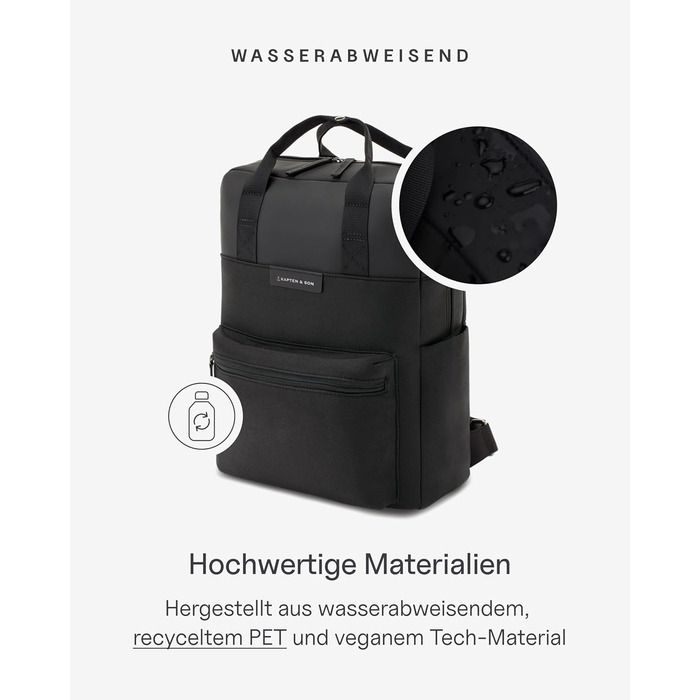 Kapten & Son Bergen Rucksack | Rucksack for Women & Men | Daypack | Carry-on Rucksack, Daypack | Water-resistant