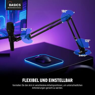 Кріплення для мікрофону Neewer MS006 – Шарнірний мікрофонний стійка з кріпленням 3/8' - 5/8' для Blue Yeti, Snowball, Quadcast та інших мікрофонів (до 1.5кг)