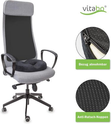 Vitabo Coccyx Cushion | Seat Ring in O-Shape | Seat Donut with Soft Cover