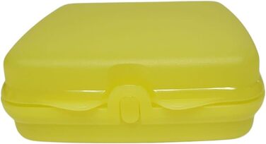 Tupperware Sandwich Box Storage Box Lunch Box Square with Hinge and Latch and Designs (yellow)