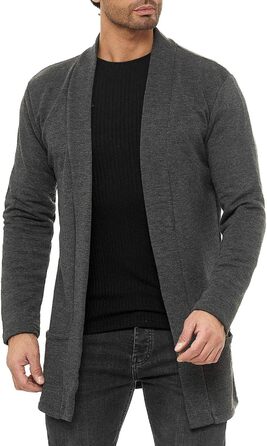 Кардиган чоловічий Redbridge, жакет, світшот, сако, довгий крій, XL, сірий