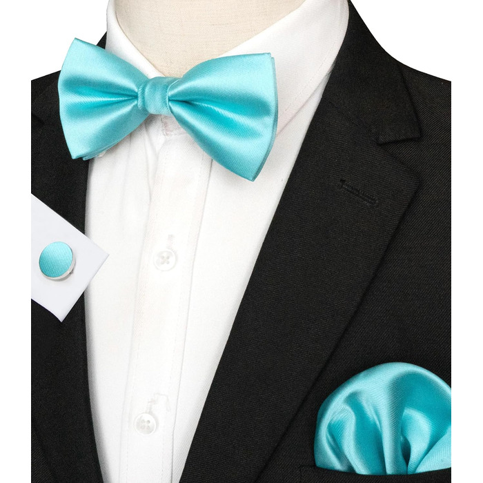 Набір краватки, кишенькового хустинки та запонок для чоловіків JEMYGINS (ясний блакитний)