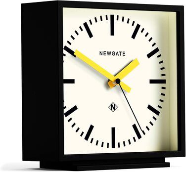 NEWGATE® Amp Silent Sweep Mantle Clock – 'No Tick' – a Modern Mantle Clock – Clocks for Living Rooms – Office Clock – Desk Clock – Mantle Clocks – Station Dial (Yellow)