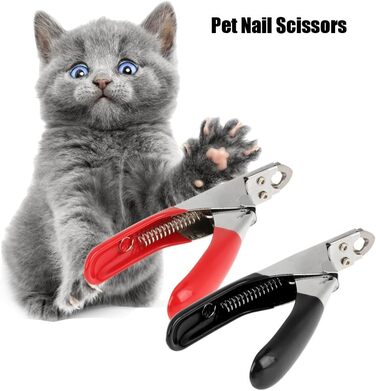 Ножиці для обрізання кігтів домашніх тварин Fdit - для собак та котів, чорний колір