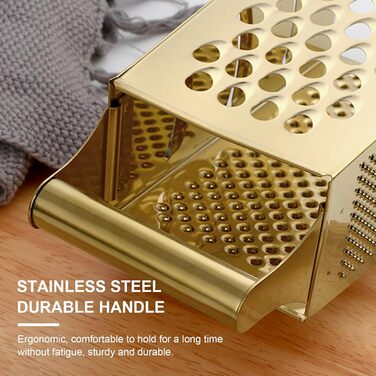 Терка кухонна YDware з нержавіючої сталі, квадратна, 23.7 см, для овочів, 1 шт. (Champagne Gold)