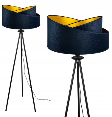 Підлоговий торшер Glimex з абажуром, патрон E27, 60 Вт, чорний з жовтим