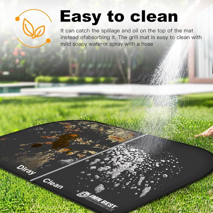 Килимок для грилю 180x100 см, силіконовий, термостійкий, вологостійкий. Захист для BBQ, каміну, газону та кемпінгу