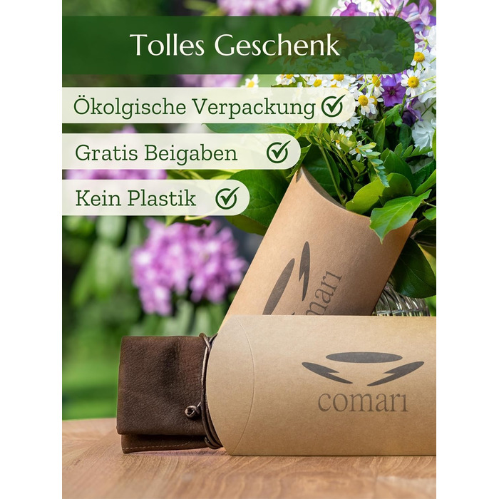 Premium Tobacco Pouch made of Wild Leather - Separate Paper & Filter Compartment - Handcrafted Tobacco Bag - High-Quality Rolling Pouch for Tobacco (Dark Brown)