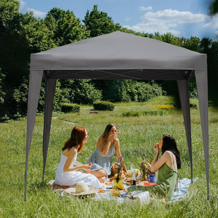 2.5x2.5m Folding Terrace Roof, Water-Repellent, Made of Steel and Polyester