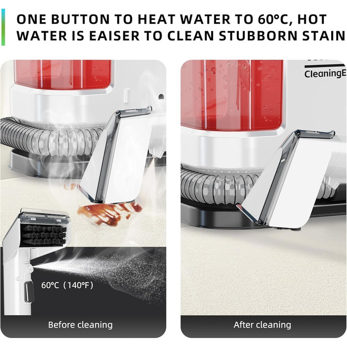 Портативний глибокий очищувач килимів та м'яких меблів, миюча пилосос, потужний очищувач з глибоким очищенням (GW1)