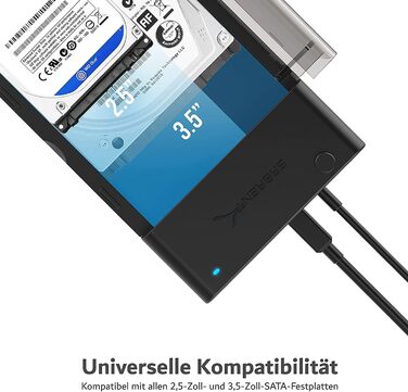 Док-станція для HDD/SSD SATA 2.5'/3.5' Sabrent – USB 3.0, 5Gbps, зовнішній корпус