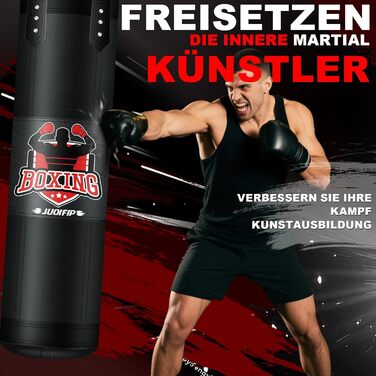 Набір для боксу Boxsack-Set для дорослих, 120 см, з боксерськими рукавичками 12oz, для MMA, карате, кікбоксингу, боксу, муай-тай, тренувань вдома та у фітнес-клубі. Важкий боксерський мішок (не заповнений)