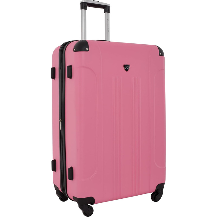 Валіза Travelers Club Chicago Hardside Розширювана Спіннер 20' Carry-On (Набір з 5 шт, Рожевий)