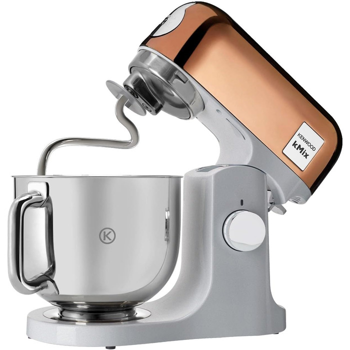 Кухонна машина Kenwood kMix Editions KMX760BC, 1000 Вт, чаша 5 л з нержавіючої сталі, набір для кондитерських виробів, захист від бризок, колір Rose Gold