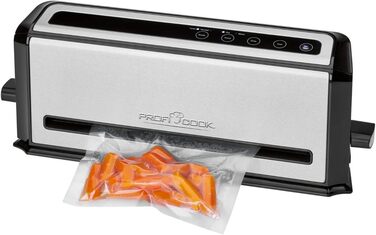 ProfiCook® Вакуумний пакувальник PC-VK 1080 | Sous Vide та вакуумне приготування | 10 пакетів, нержавіюча сталь, чорний