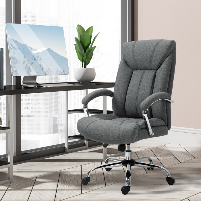 Vinsetto Ergonomic Office Chair, Height Adjustable with Rocking Function in Grey for Office and Home Office