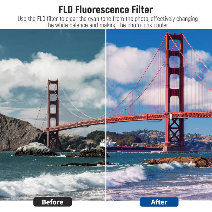 NEEWER Набір фільтрів ND2, ND4, ND8, UV, CPL (кругла поляризація) 77mm та аксесуари для об'єктива: кришка, бленда, складана бленда, сумка