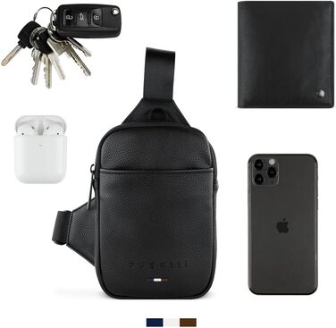 Bugatti Rico Mini Crossbody: Сумка на плечі з екошкіри, чорна