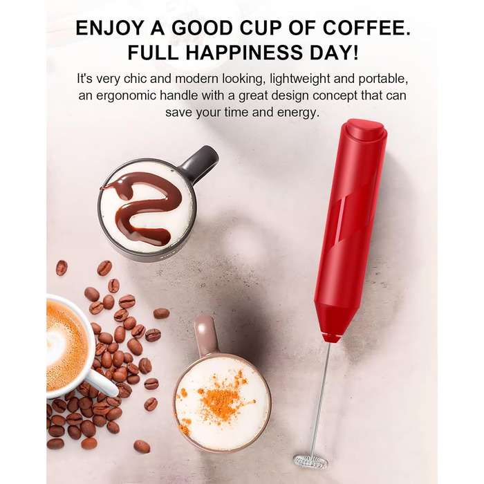 Ручний пінозмішувач COKUNST для матча, кави, гарячого шоколаду та лате - чорний (без підставки)