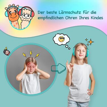 Навушники для дітей - захист від шуму, рожевий (м'ятно-зелений)