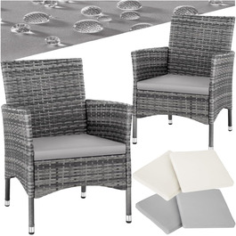 Tectake 2-Piece Poly Rattan Garden Chair Set
