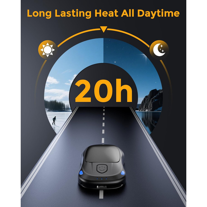 Електричні грілки для рук 2 шт. з AI-чіпами, багаторазові, з магнітним USB-підключенням, 3 режими нагріву, до 24 годин роботи, чорні - подарунок для жінок та чоловіків