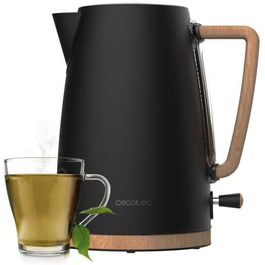 Електричний чайник Cecotec ThermoSense 200 Woody, 1.7 л, 2200 Вт, нержавіюча сталь, 360° обертання, фільтр від накипу