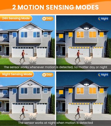 MEIKEE 42W LED Flood Light with Motion Sensor Outdoor 3600LM Outdoor Floodlight IP66 Waterproof LED Floodlight 6500K Three-Head 180° Adjustable Spotlight for Garage Garden Terrace Yard