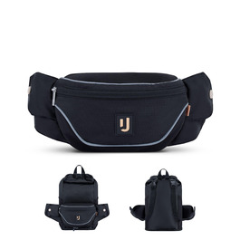 Чоловіча та жіноча поясна сумка Johnny Urban Jimmy 2в1 - рюкзак, складаний, для фестивалів, мультифункціональна, водовідштовхувальна (Чорний)