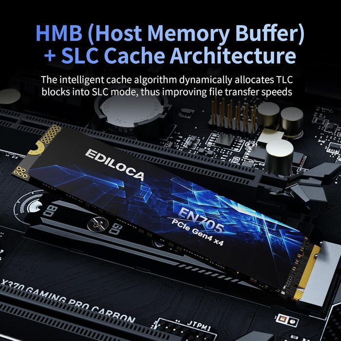 SSD накопичувач NVMe M.2 PCIe Gen4 2TB з радіатором для PS5, ноутбука та ПК, 7400 MB/s, 3D NAND TLC