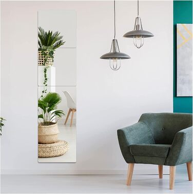 Акрилові дзеркала на стіну, самоклеючі, 4 шт., безпечні, для макіяжу, дому, спортзалу (30x30 см, 20x20 см)