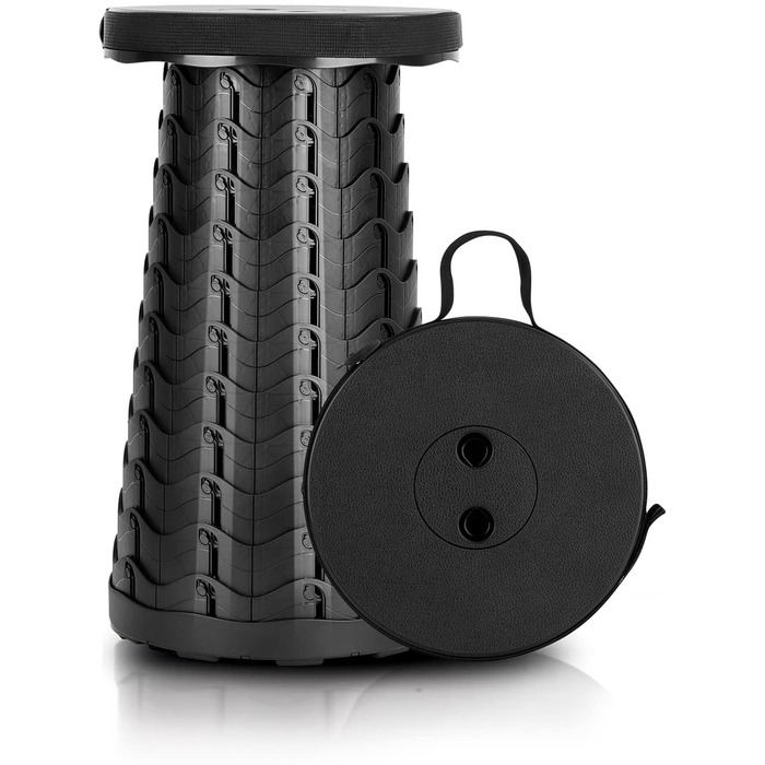 Телескопічний стілець-табурет для кемпінгу, риболовлі та дому