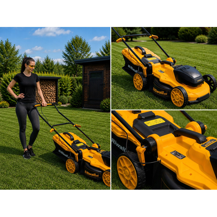 Акумуляторна газонокосарка Riwall RALM 4020i (40 см) — комплект з індукційним зарядним пристроєм