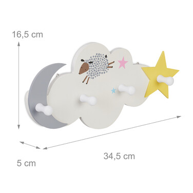 Relaxdays Kids' Wardrobe - Cloud, Moon, Star Design
