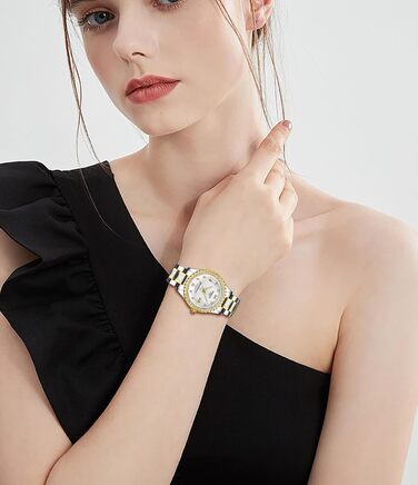 Жіночий годинник NIBOSI на руку з кварцовим механізмом, рожеве золото, діамантове циферблат, водонепроникний, стильний аксесуар для дівчат (2357 Білий)