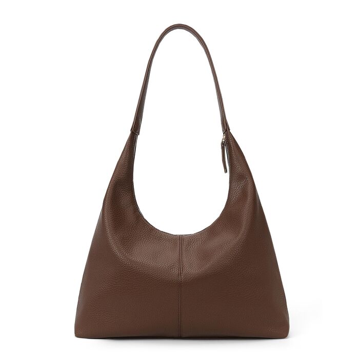 Сумка GSenhui Hobo з м'якої шкіри: вінтажна жіноча сумка-тоут на плече, однотонна, колір кава