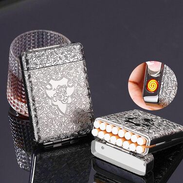 Вишукане екіпірування для куріння: Люкс-еко-екіпірування для сигарет з інтегрованим бездротовим запальничкою (16 шт, 84 мм, King Size)