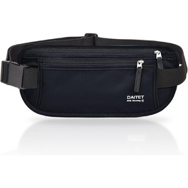 RFID-захисний пояс-сумка для грошей для чоловіків та жінок, чорний, ширина пояса 3.7 см