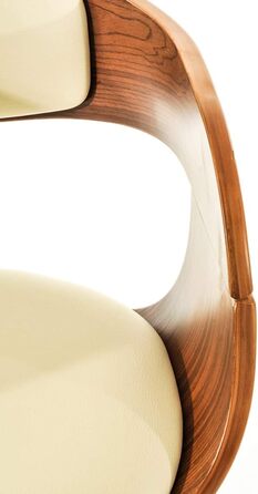 Kingston Adjustable Bar Stool with Faux Leather Seat - Walnut/Cream Finish