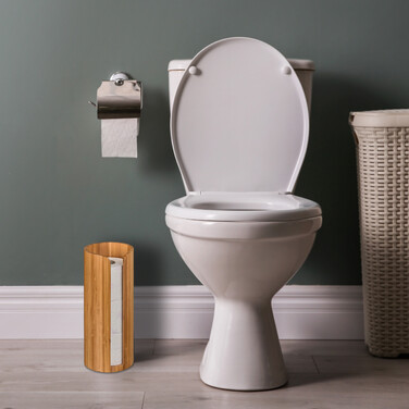 Relaxdays Toilet Paper Holder made of Bamboo