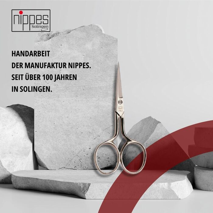 Nippes Solingen ножиці для вишивки та шиття, 9 см, нікельована сталь, швейні ножиці для рукоділля та чистого обрізання ниток