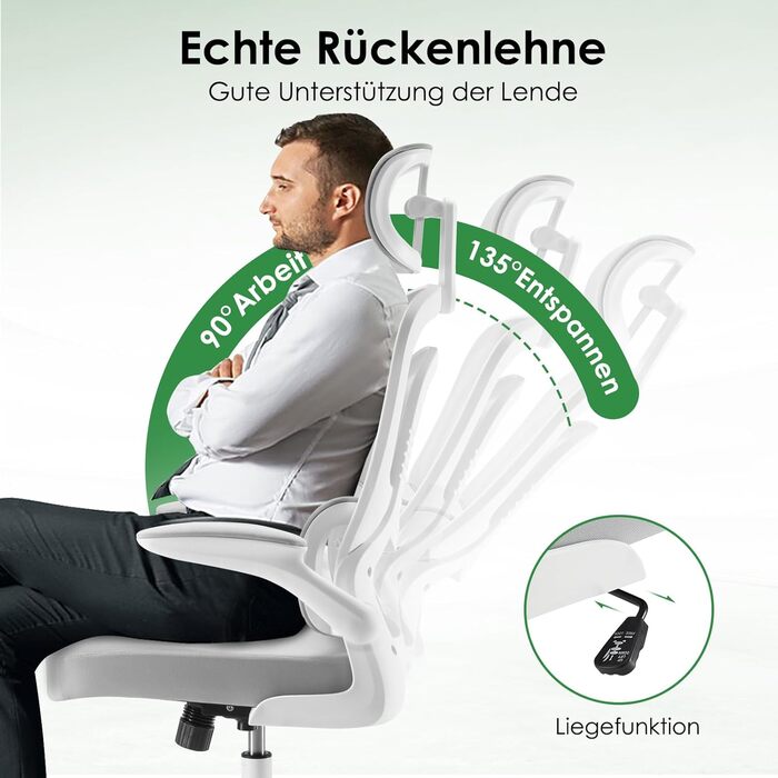 Ергономічне крісло для офісу Farini з регульованою підголовником, крісло для начальника, геймінгове крісло на коліщатках, сірий колір