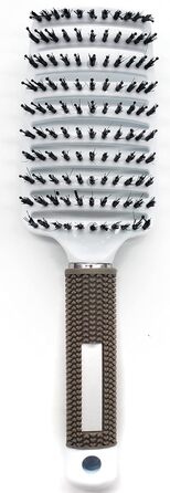 Набір з 3 шт. гребінців для волосся з щетиною дикого кабана, вигнуті, з вентиляцією, для розплутування та укладання волосся. Підходить для довгого, тонкого, густого, кучерявого волосся. Набір гребінців для волосся для розчісування та укладання.