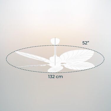Стельовий вентилятор Cecotec EnergySilence Aero 5200 Palm DC 132 см з пультом, таймером, 6 швидкостей, режим зима/літо, регульована висота