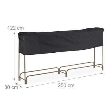 Relaxdays Log Rack with Cover