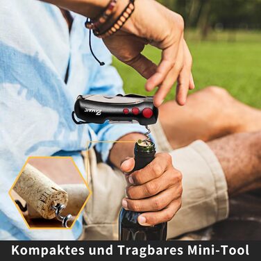 Швейцарський мультитул Taschenmesser: 15 функцій, для кемпінгу та надзвичайних ситуацій (Champagner, Зелений/Чорний)