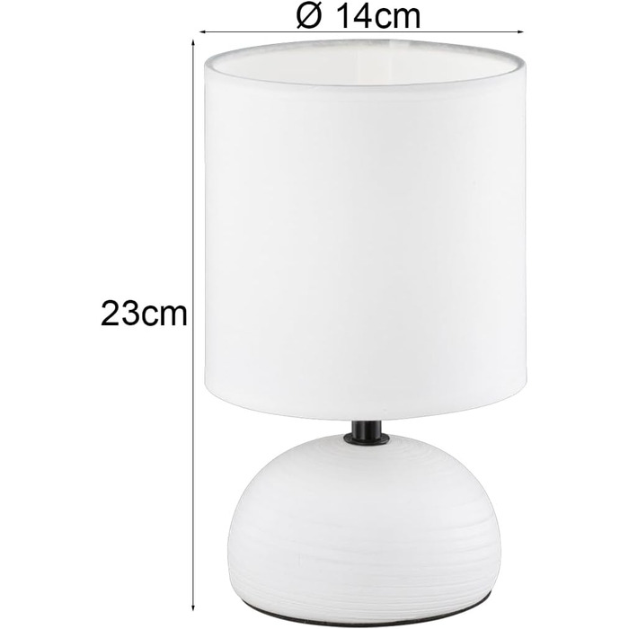 Торшер Reality Leuchten Luci R50351035: керамічний цоколь, тканинний абажур бежевого кольору, патрон E14