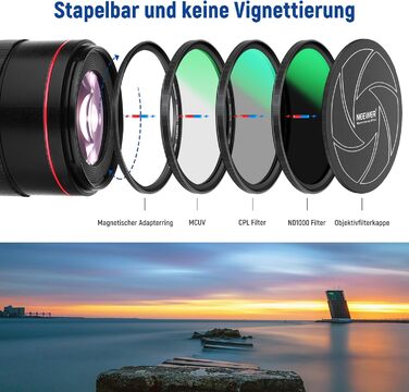 NEEWER Набір фільтрів ND 62mm 5-в-1: ND1000, CPL, UV, адаптер, кришка + сумка (62мм)